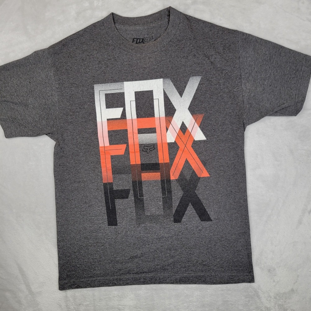FOX Racing‎ Shirt Mens Medium Grey BMX Bike Dirt Tech Active Moto Race Adult M